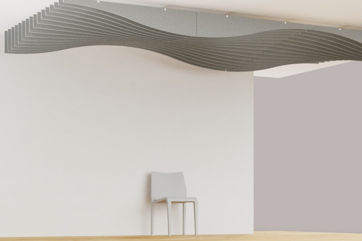 Deckenbaffel maxbaffle ceiling wave in Wellenform